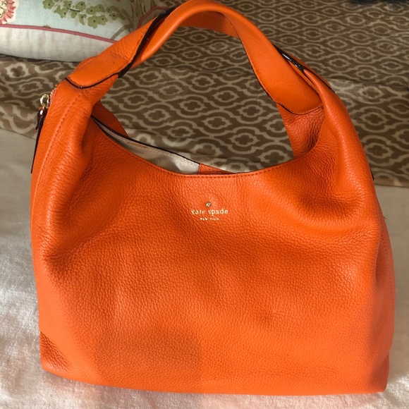 kate spade Handbags - Kate Spade Orange pebbled Leather Bag